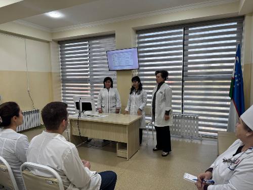 On January 27, 2026, a lecture was given to the medical staff and visiting nurses of the 41st Shaykhontohursky Rural District in Tashkent.