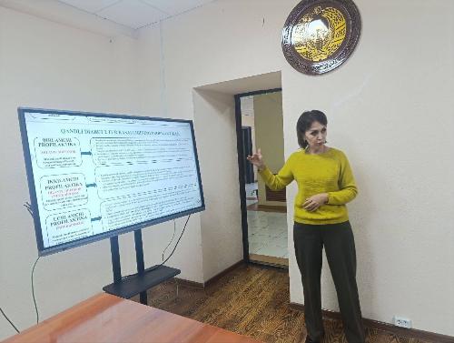 Toshkent shahrining tumanlaridagi kuratorlar bemorlarni 6 ta endokrin nozologiya bo‘yicha marshrutizatsiya qilish togrisida o‘quvdan o‘tdilar va o‘quv yakunida trener sertifikatlariga ega bo‘ldilar.