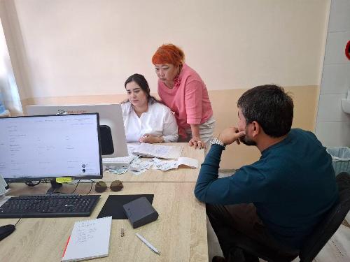 On October 14, 2025, endocrinologist E.A. Kan, curator of the Almazar district, conducted an inspection of the Almazar district MCP service.