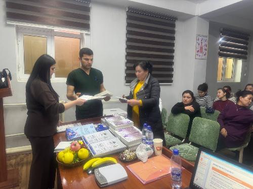 For human dignity!  On February 26, 2025, S.S. Ismatullaeva, an employee of RSNPMCE, held a training seminar “School of Self-Control” for nurses of city and district endocrinological dispensaries of our region in the conference hall of the br